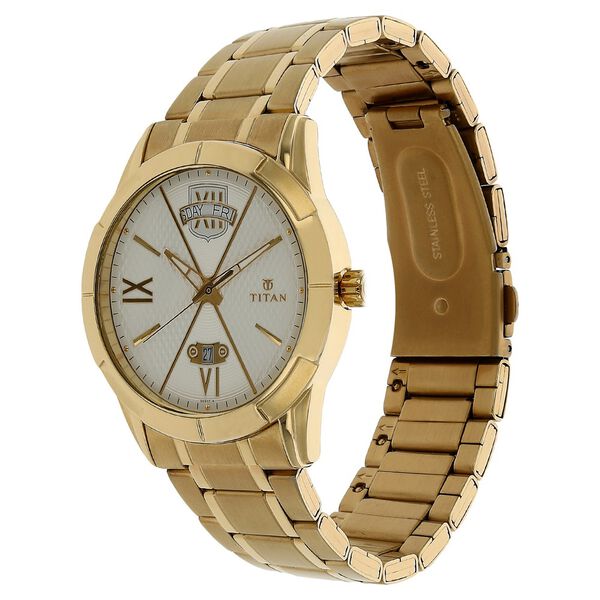Titan Regal Crest Silver Dial Analog with Day and Date Stainless Steel Strap Watch for Men - image number 1