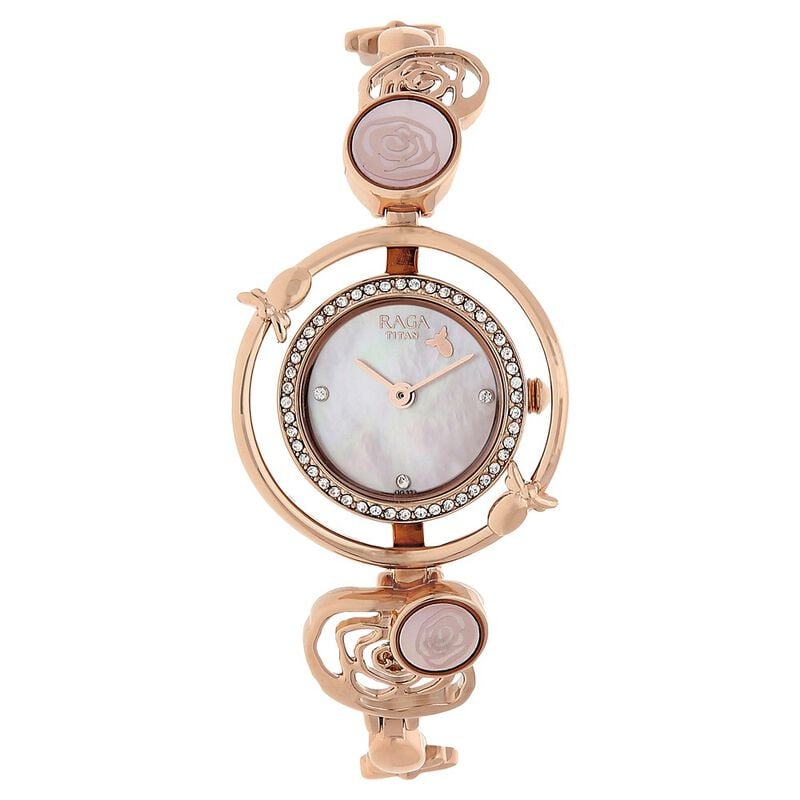 Titan Raga Aurora Mother of Pearl Dial Women Watch With Metal Strap