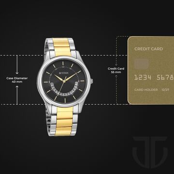 Titan Men's Multifunction Karishma: Two-Tone Steel Elegance Watch