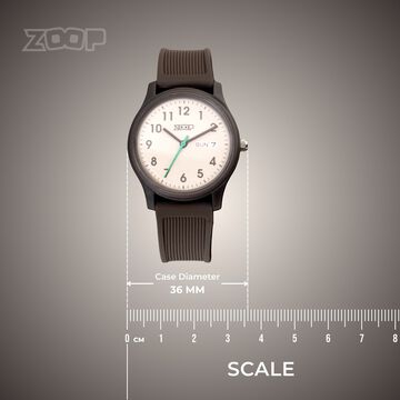Zoop Back To School Analog Unisex Watch For Kids With White Dial And Brown Strap From House Of Titan