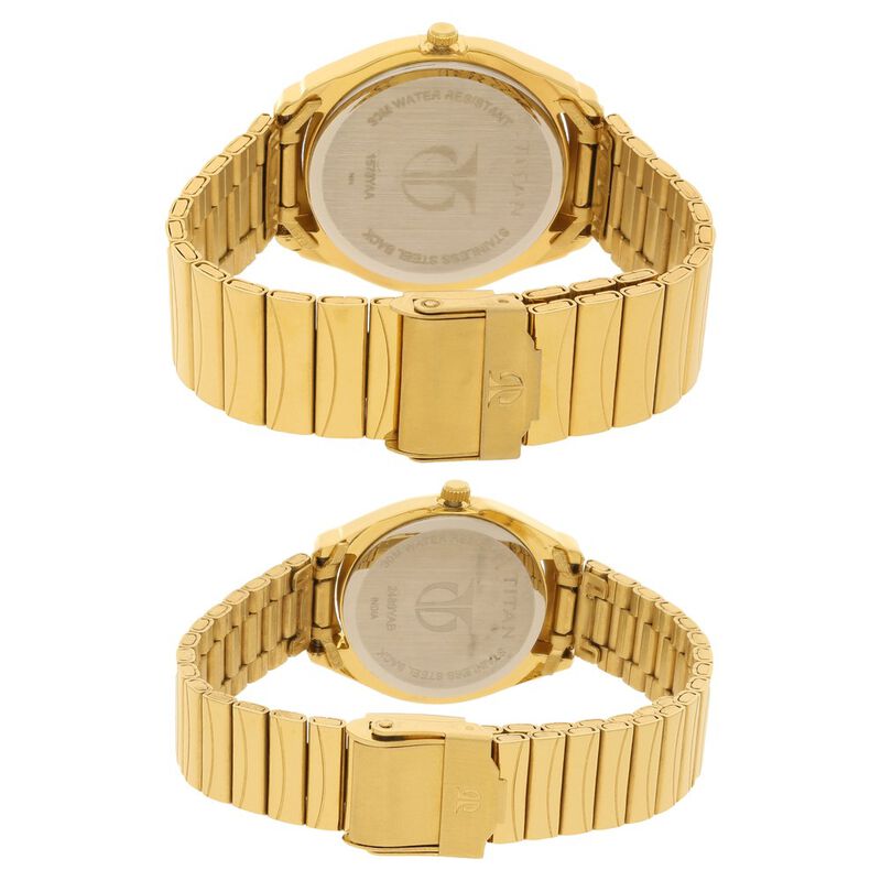 Titan Bandhan Black Dial Analog Stainless Steel Strap Watch for Couple - image number 3