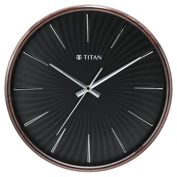 Titan Contemporary Balck Wall Clock - 32.5 cm x 32.5 cm (Medium)