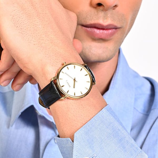 Titan Nebula Art Deco 18k Gold Analog Watch for Men  - image number 4