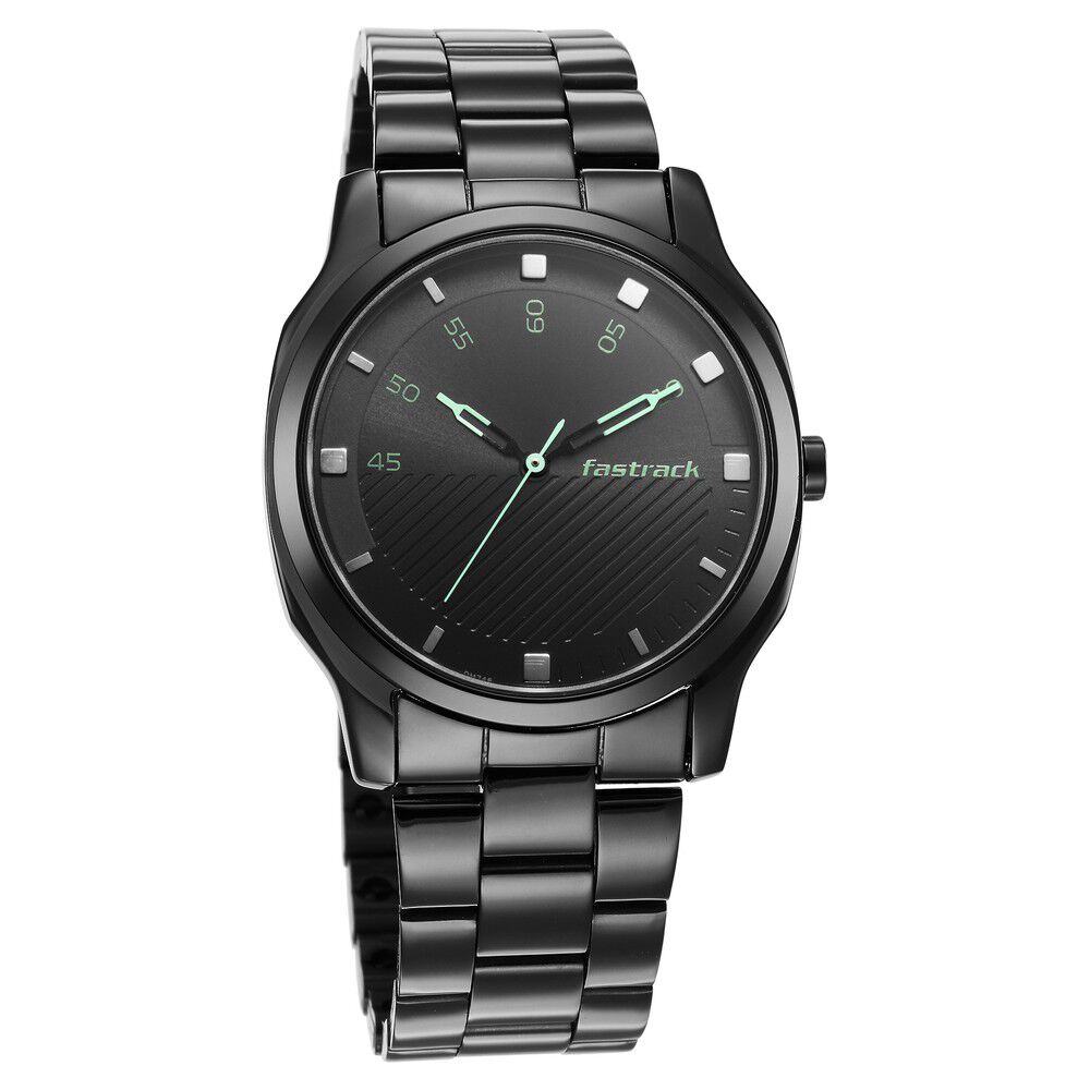 Buy Online Fastrack Stunners Quartz Analog Black Dial Stainless Steel Strap Watch for Guys ns3255nm02 Titan