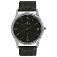Titan Quartz Analog with Day and Date Black Dial Leather Strap Watch for Men - image number 0