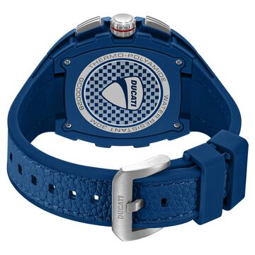 Ducati Quartz Multifunction Blue Dial Blue Silicone Strap Watch For Men