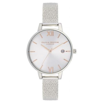 Olivia Burton Quartz Analog Silver Dial Stainless Steel Strap Watch for Women