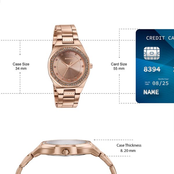 Sonata Jashn Quartz Analog Rose Gold Dial Rose Gold Metal Strap Watch For Women - image number 3