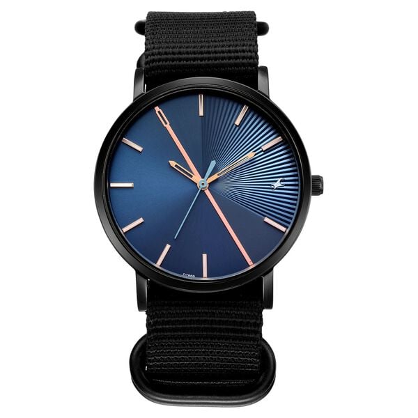 Fastrack 9 to Fine Analog with Blue Dial Nato Strap Watch for Guys - image number 0