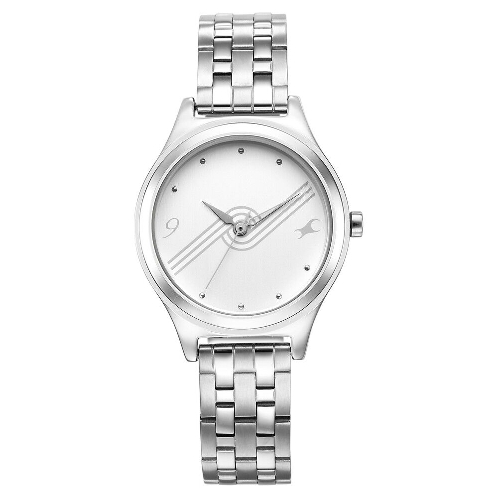 Fastrack Stunners White Dial Metal Strap Watch for Girls-picture-16