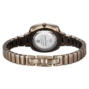 Fastrack Vyb Muse Quartz Analog Khaki Dial Metal Strap Watch For Girls