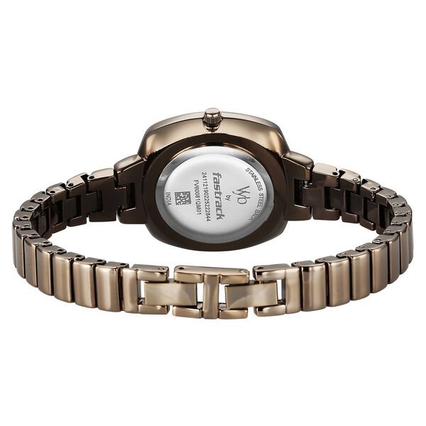 Fastrack Vyb Muse Quartz Analog Khaki Dial Metal Strap Watch For Girls - image number 6
