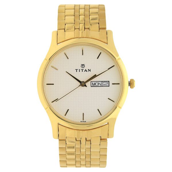 Titan Quartz Analog with Day and Date Silver Dial Stainless Steel Strap Watch for Men - image number 0