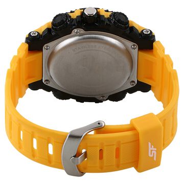 SF Xtreme Gears Quartz Digital Analog Digital Black Dial Yellow Plastic Strap Watch For Men