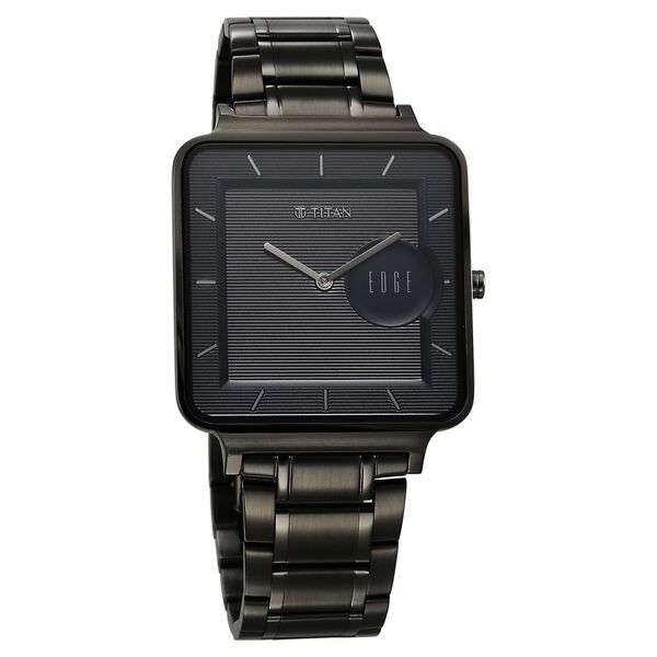Titan Edge Quad Quartz Analog Blue Dial With Grey Stainless Steel Strap Watch For Men - image number 1