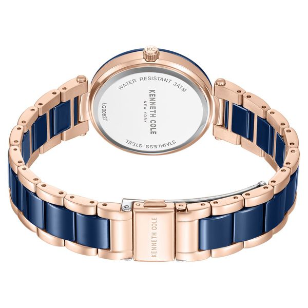 Kenneth Cole Quartz Analog Blue Dial Blue Stainless Steel & Ceramic Strap Watch For Women - image number 4