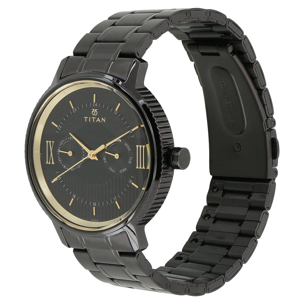Buy Online Titan Regalia Baron Black Dial Analog with Day and Date