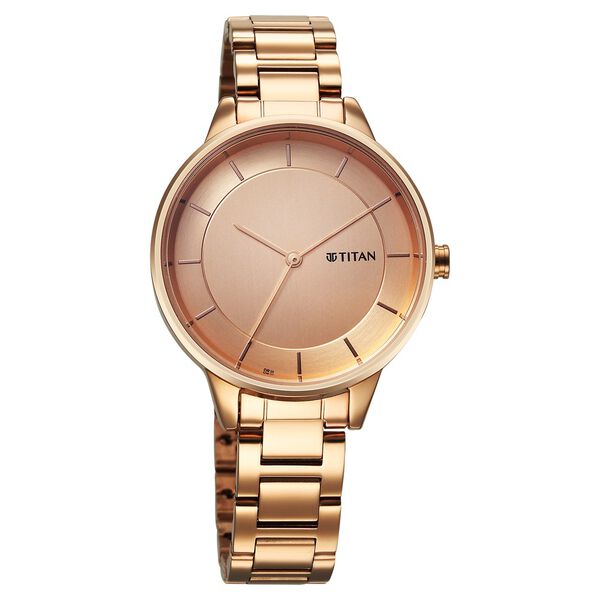 Titan Razzle Dazzle Quartz Analog Rose Gold Dial Stainless Steel Strap Watch For Women - image number 1