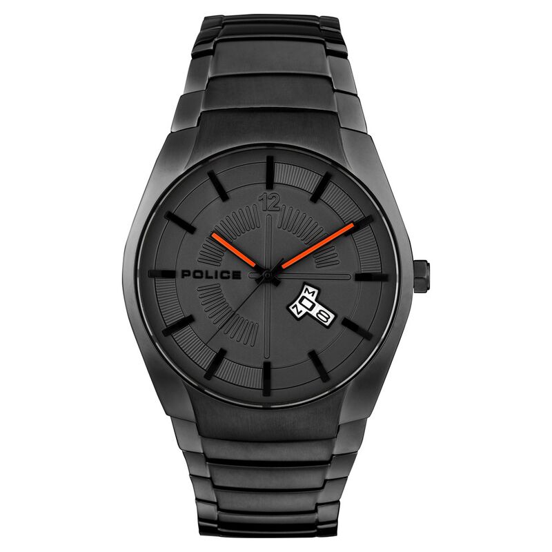 Police Quartz Analog Gun Dial Metal Strap Watch for Men