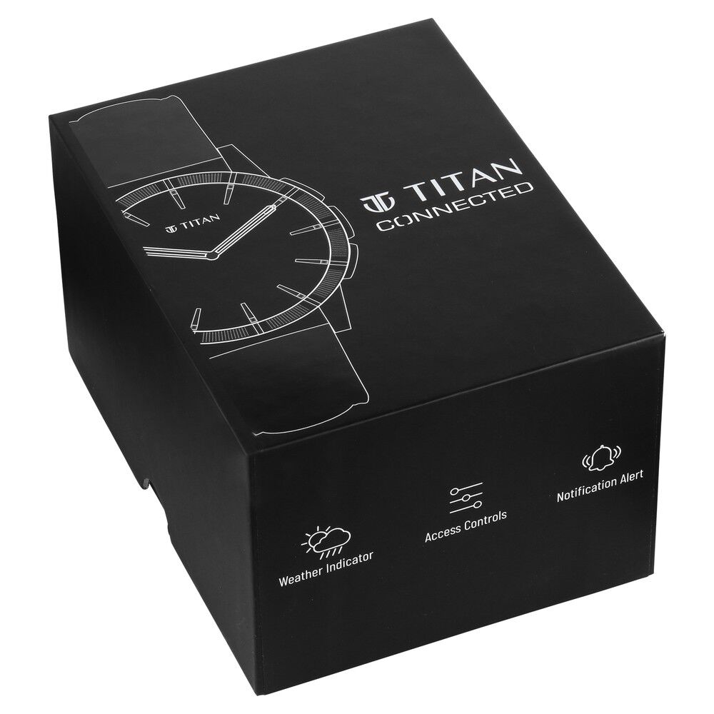 Buy Online Titan Connected Plus Black Dial Hybrid Silicone Strap