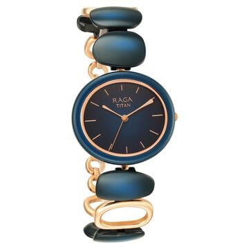 Titan Raga Ceramics Blue Dial Analog Metal Strap watch for Women