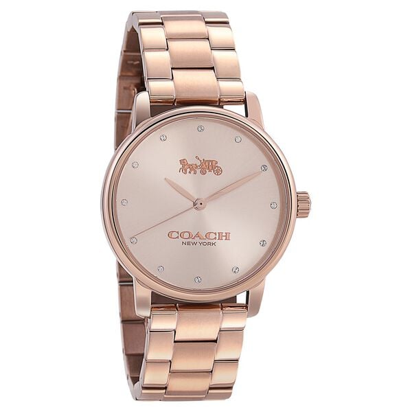 Coach Quartz Analog Rose Gold Dial Stainless Steel Strap Watch for Women - image number 1