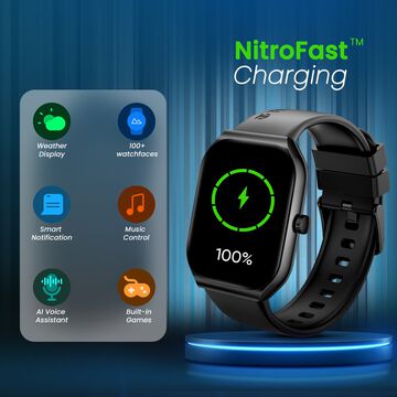 Titan Smart Watch with 4.97 CM Super AMOLED Display | 410 x 502 Pixel Resolution | AI Voice Assistant | Multiple Menu Styles With Teal Strap