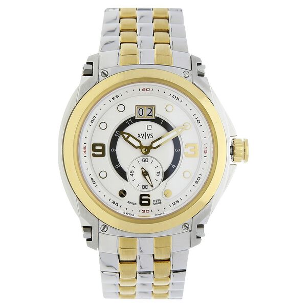 Xylys Swiss Analog Two Toned Stainless Steel Strap and White Dial Watch For Men - image number 0