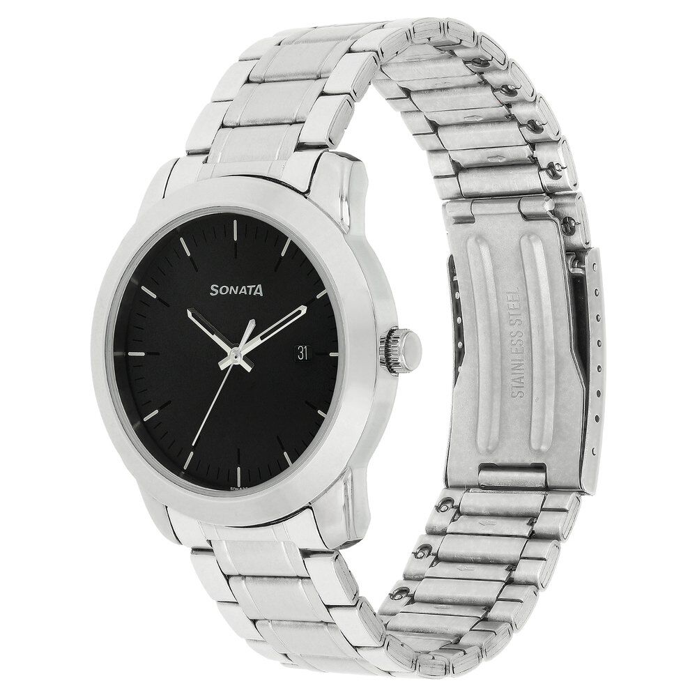 Buy Online Sonata Quartz Analog with Date Anthracite Dial