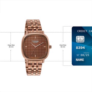 Sonata Poze Quartz Analog Brown Dial Brown Colour Stainless Steel Strap Watch For Men