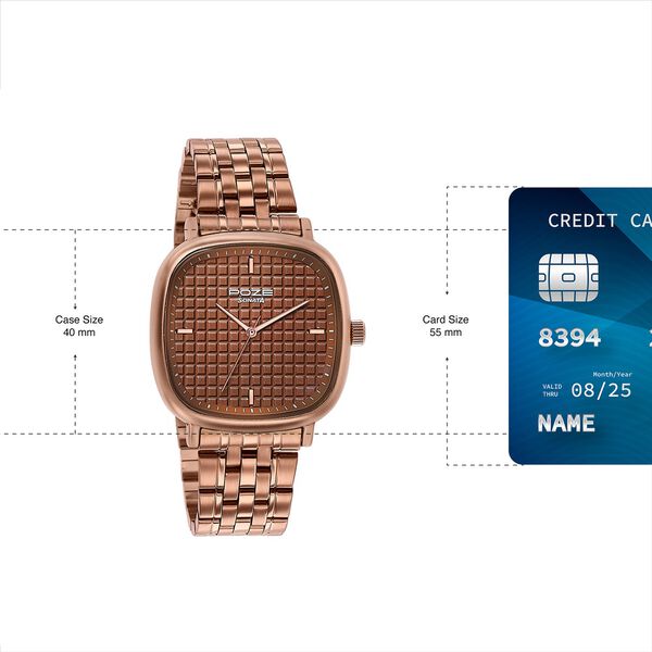 Sonata Poze Quartz Analog Brown Dial Brown Colour Stainless Steel Strap Watch For Men - image number 3