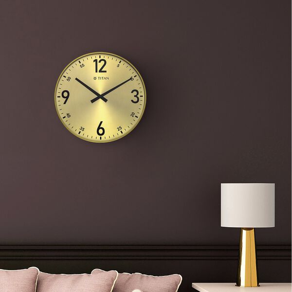 Titan Golden Slim Wall Clock - 36 cm x 36 cm (Medium) - image number 1