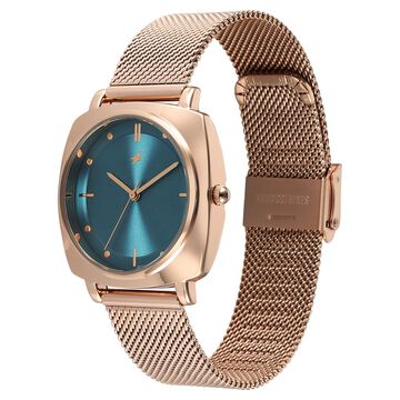 Fastrack Stunners X Quartz Analog Green Dial Stainless Steel Strap Watch For Girls