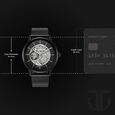 Titan Skeletal Automatic Black Dial Black Stainless Steel Strap Watch for Men - image number 2