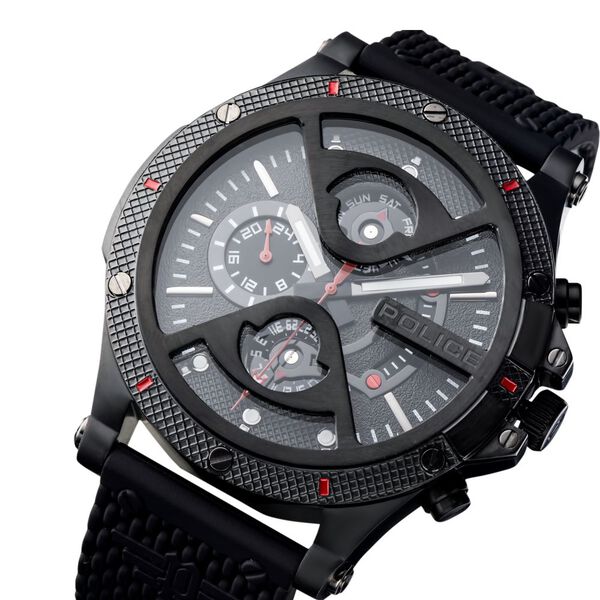 Police Quartz Multifunction Black Dial Silicone Strap Watch for Men - image number 6