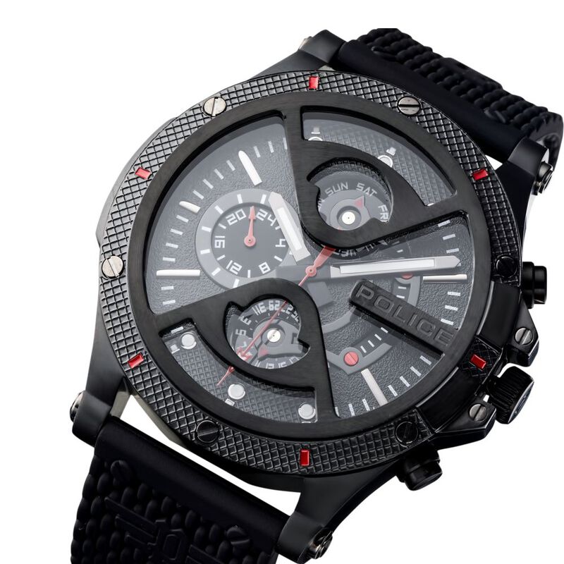 Police Quartz Multifunction Black Dial Silicone Strap Watch for Men - image number 6