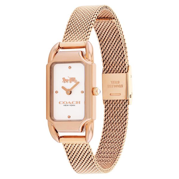 Buy Online Coach Quartz Analog Silver Dial Rose Gold Stainless Steel ...