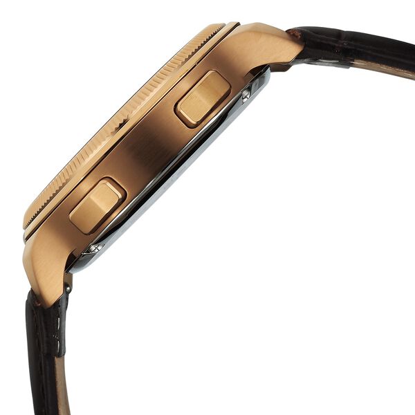 Titan Stellar Zodiac Analog with Dual Moonphase and Jumping Hour and Brown Dial Brown Leather Strap Watch for Men - image number 5