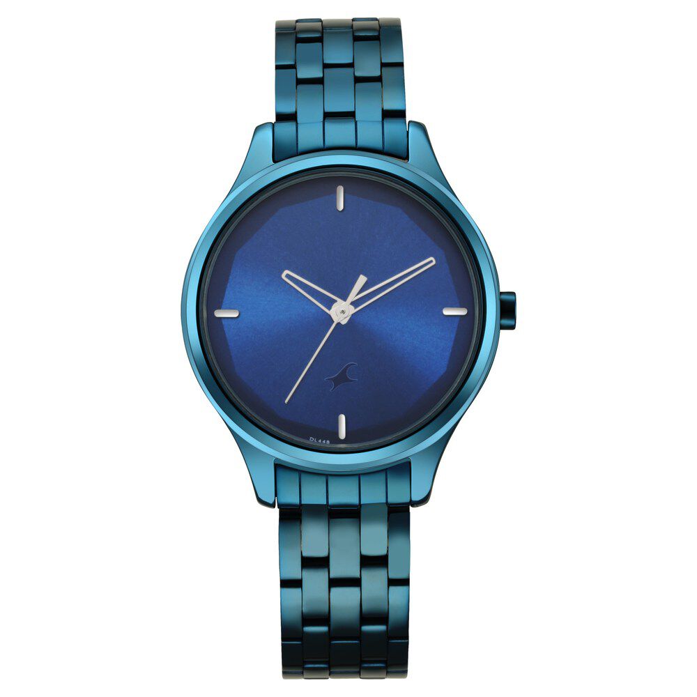 Buy Online Fastrack Stunners Quartz Analog Blue Dial Metal Strap Watch for Girls ns6248qm01 Titan