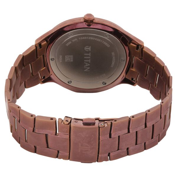 Titan Classique Slimline Brown Dial Analog with Day and Date Stainless Steel Strap Watch for Men - image number 4