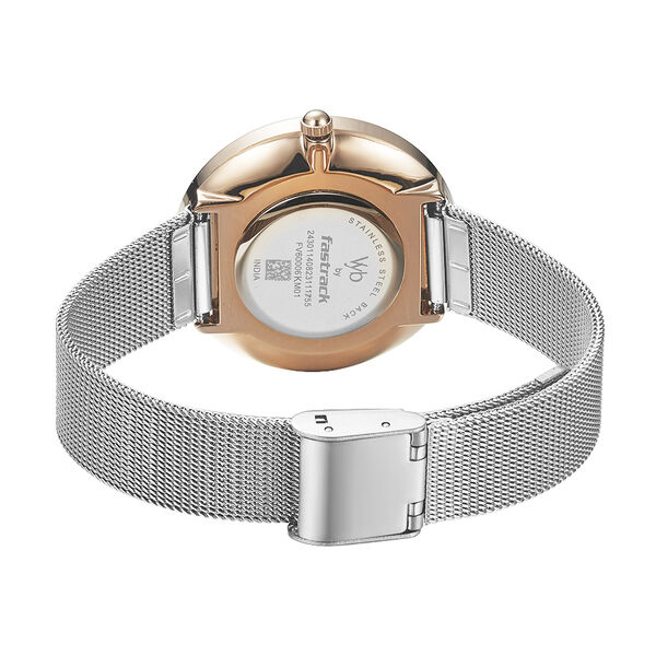 Fastrack Vyb Manifester Quartz Analog Silver Dial Stainless Steel Strap Watch for Girls - image number 5