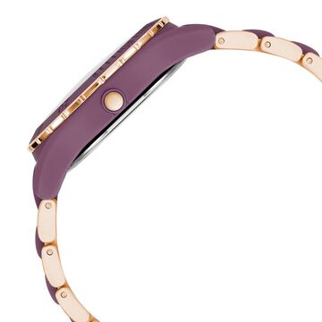 Anne Klein Quartz Analog Purple Dial Plastic Strap Watch for Women