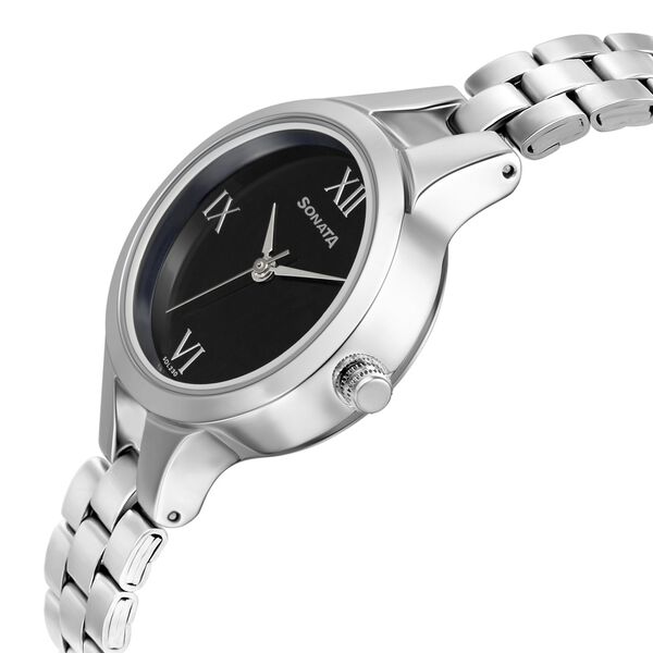 Sonata Workwear Black Dial Women Watch With Stainless Steel Strap - image number 2