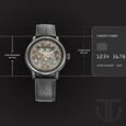 Titan Magnate Automatic Black Dial Black Leather Strap Watch for Men - image number 2