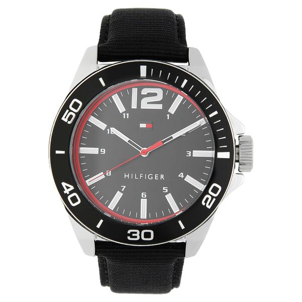 Tommy Hilfiger Quartz Analog Black Dial Fabric Strap Watch for Men - image number 0