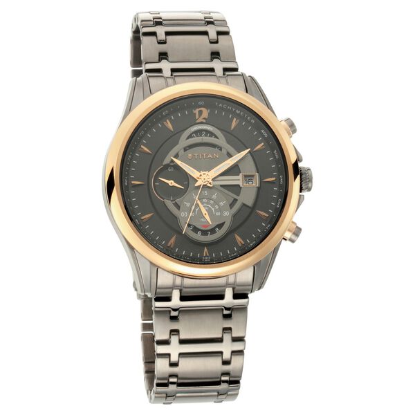 Titan Maritime Anthracite Chronograph Stainless Steel Strap watch for Men - image number 0