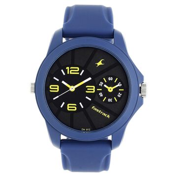 Fastrack Quartz Analog Black Dial Silicone Strap Watch for Guys