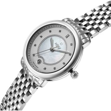 Xylys Quartz Analog Silver Dial Silver Stainless Steel Strap Watch For Women