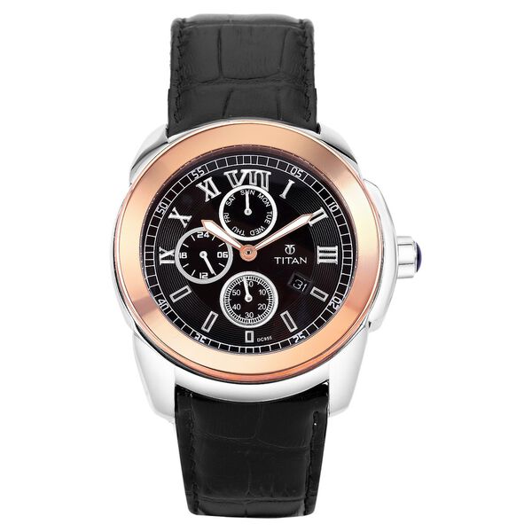 Titan Quartz Analog with Date Black Dial Watch for Men - image number 0