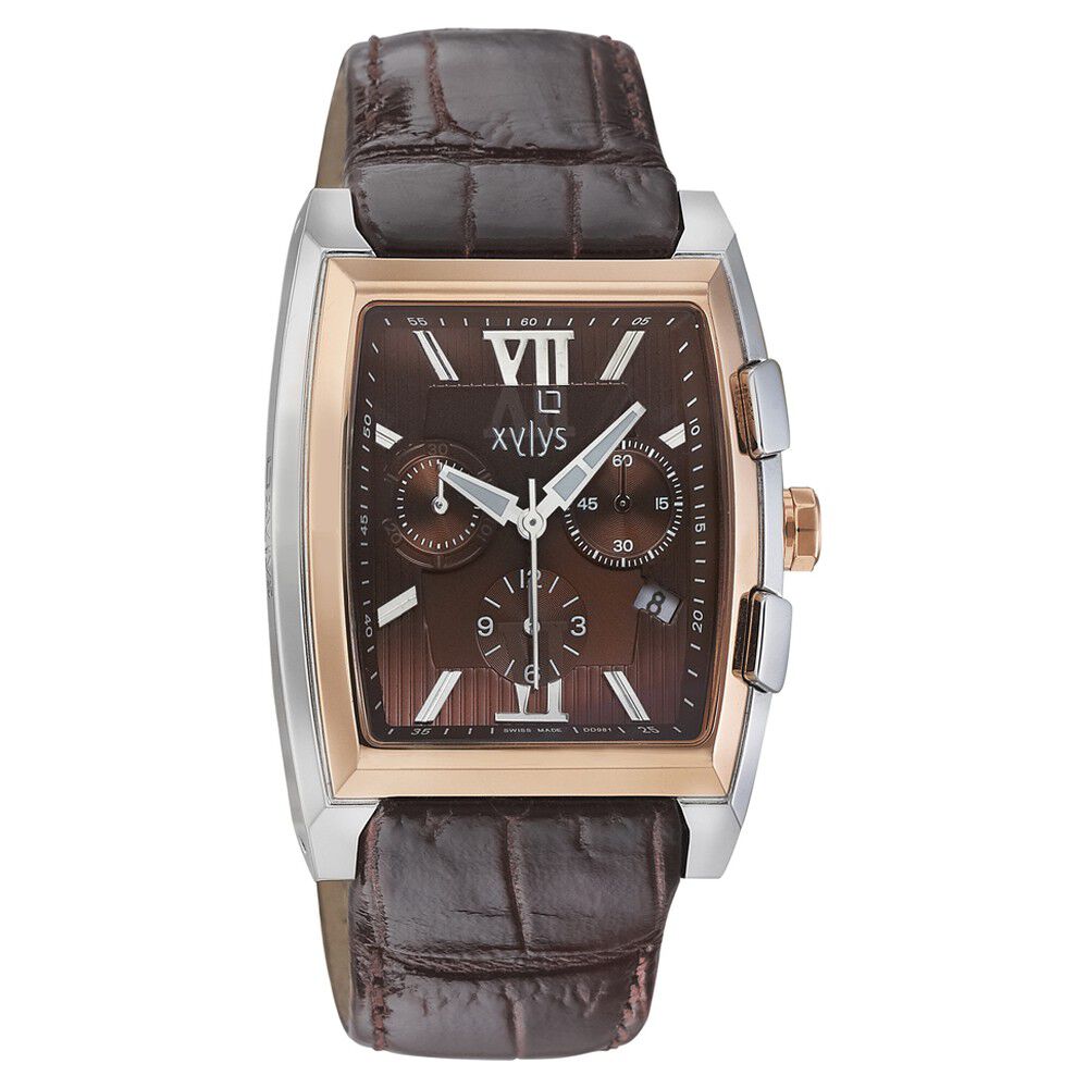 Buy Online Xylys Swiss Chronograph Brown Dial And Leather Strap Watch For Men ng9438kl03 Titan